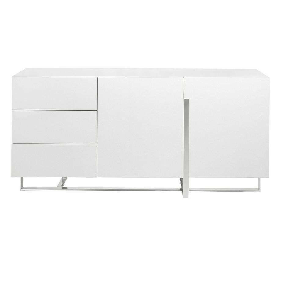 ANGEL CERDA Sideboard ausem Holz und verchromtem Stahl  