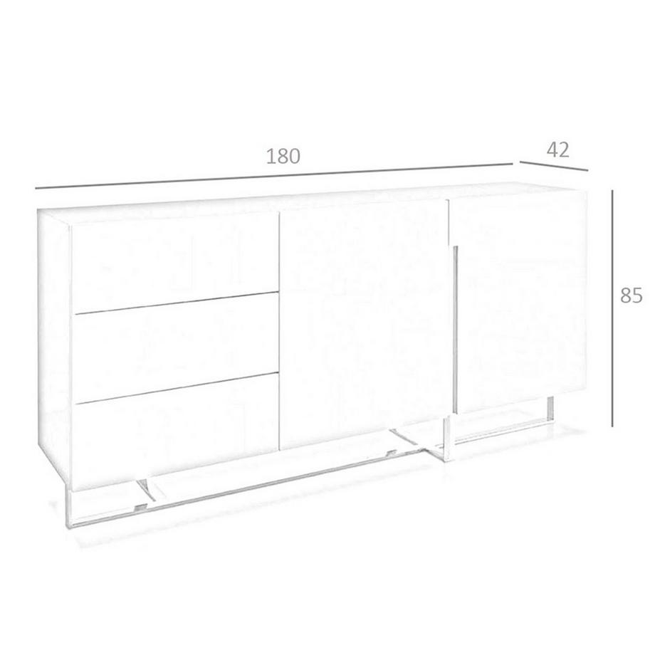 ANGEL CERDA Sideboard ausem Holz und verchromtem Stahl  