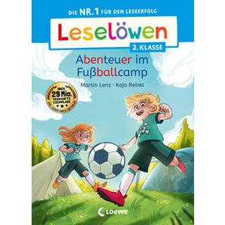 Leselöwen 2. Klasse - Abenteuer im Fußballcamp Lenz, Martin; Loewe Erstlesebücher (Hrsg.); Loewe Erstes Selberlesen (Hrsg.); Reinki, Kaja (Illustrationen) Gebundene Ausgabe 