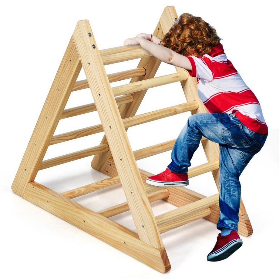 Northix  Kletterdreieck aus Holz Klettergerüst für Kinder ab 3 Jahren zur Entwicklung motorischer Fähigkeiten aus natürlicher Kiefer 93x46x81cm 