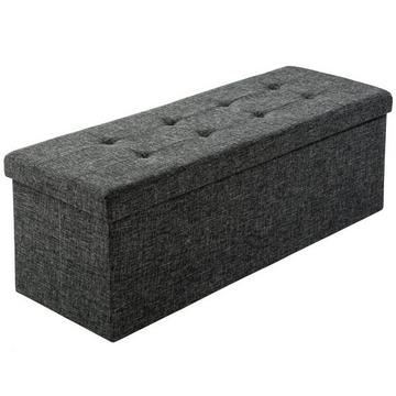 Bauletto pouf pieghevole in poliestere con contenitore 110 x 38 x 38 cm