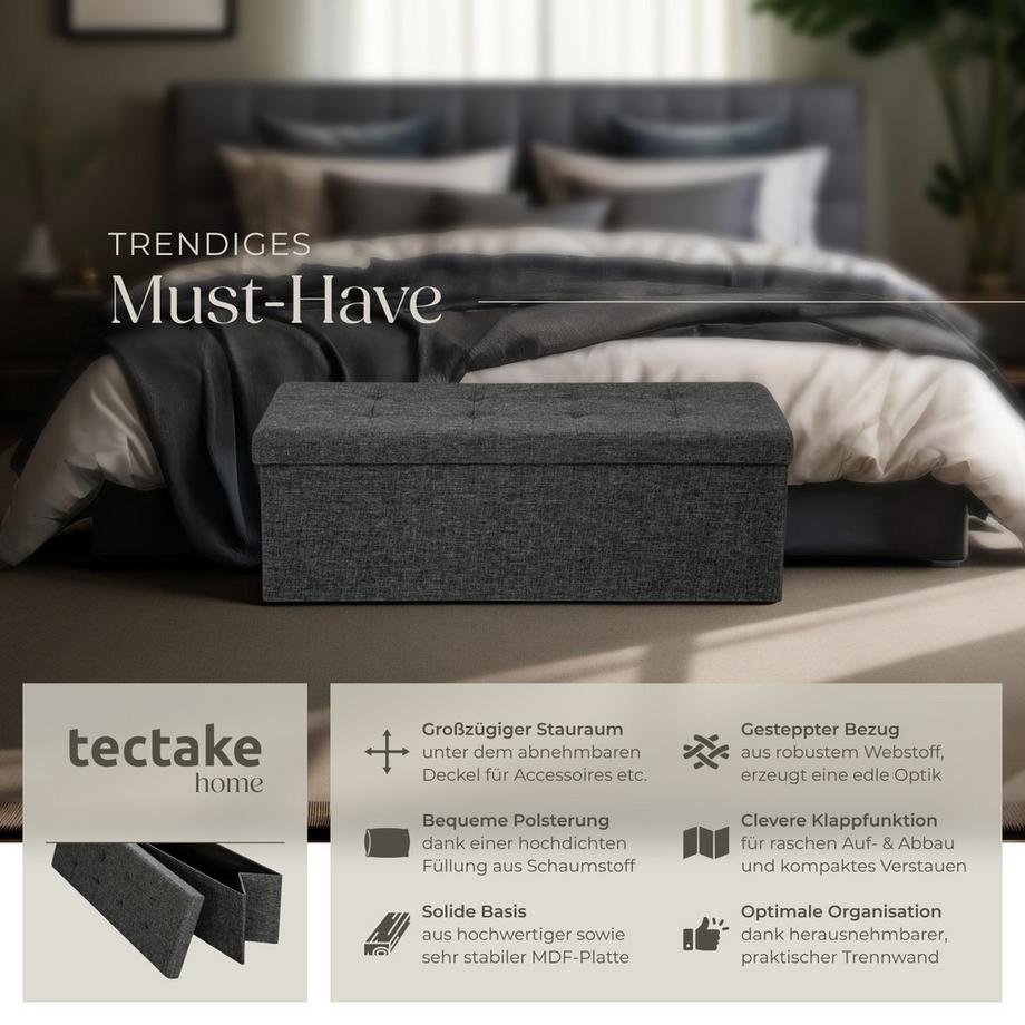 Tectake Pouf contenitore  Pieghevole  