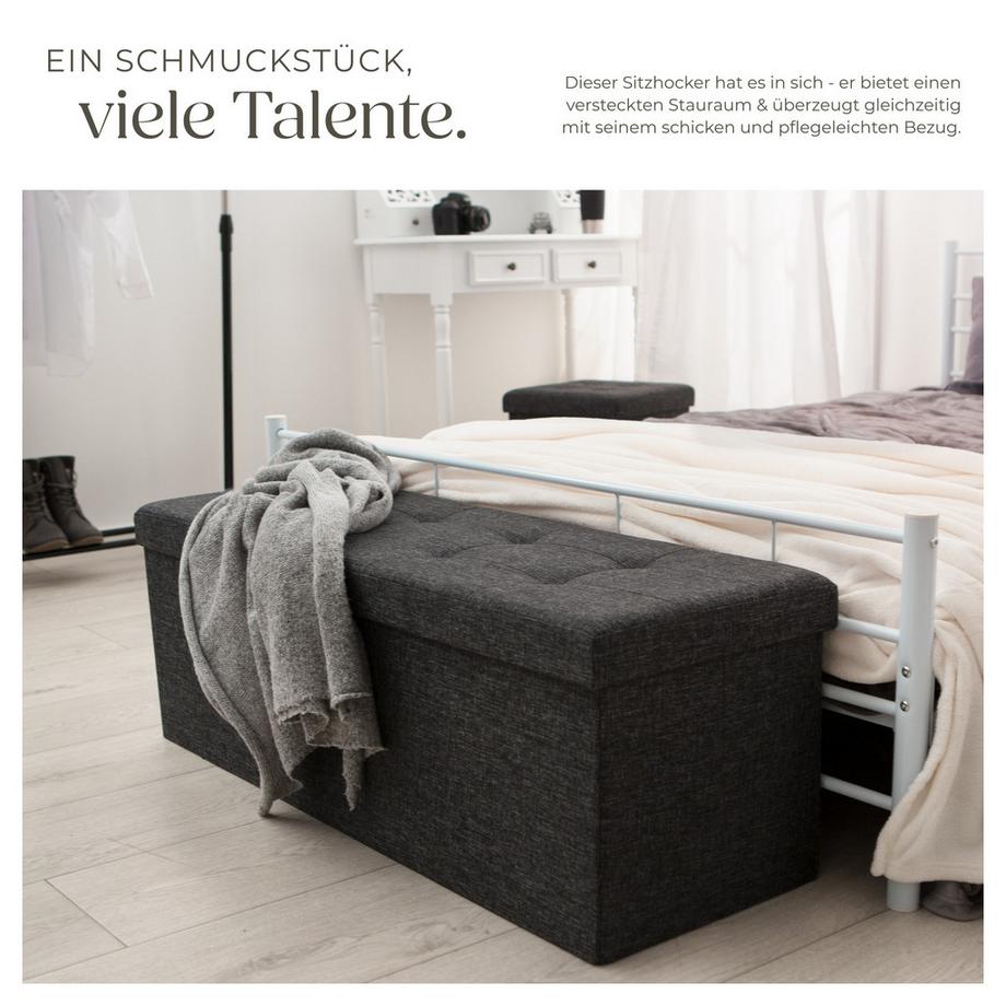 Tectake Pouf contenitore  Pieghevole  