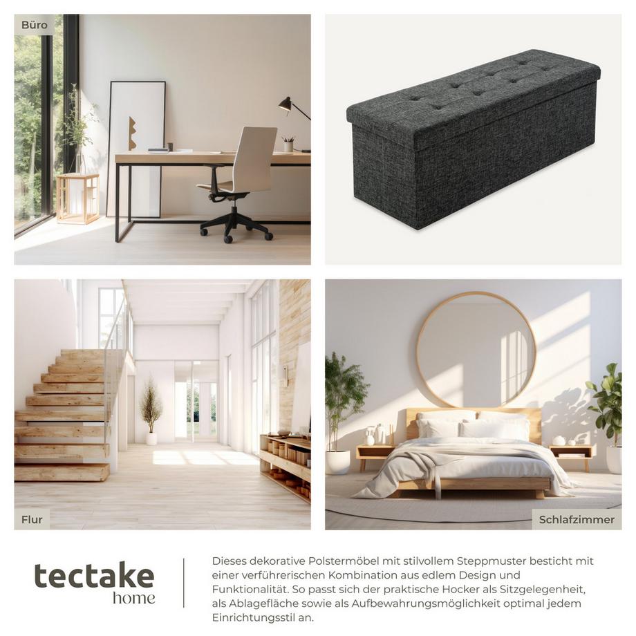Tectake Tabouret avec espace de rangement  pliable  
