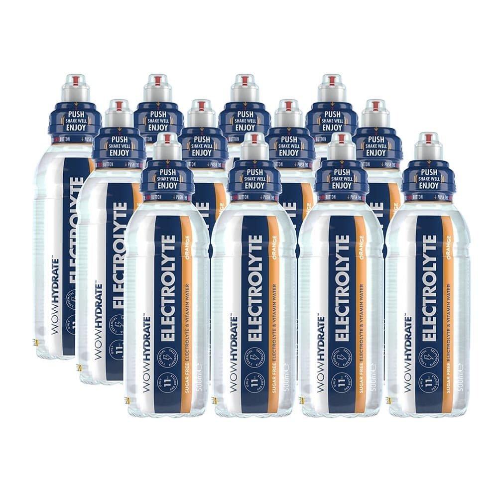 GladiatorFit  Hydrate Electrolyte Water 500ml WOW (Packung mit 12 Stück) | Orange 