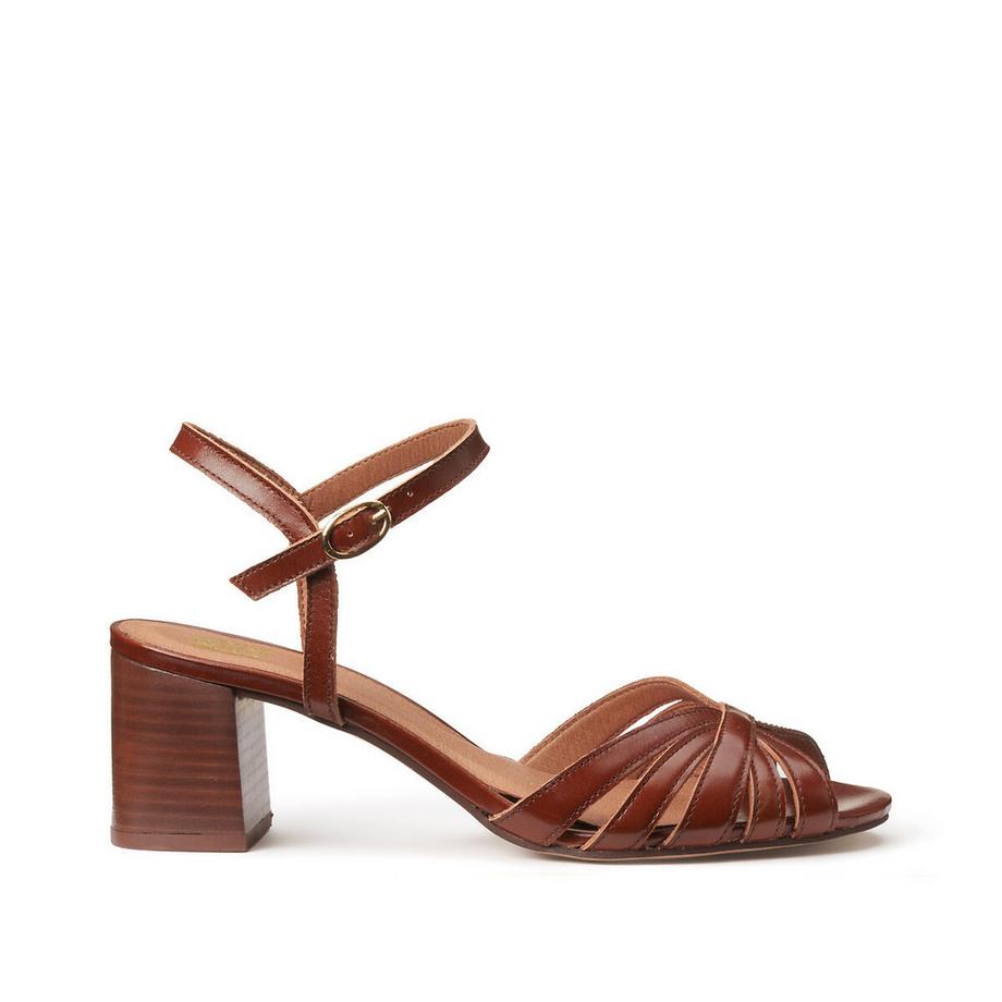 La Redoute Collections Sandales à talon moyen en cuir  