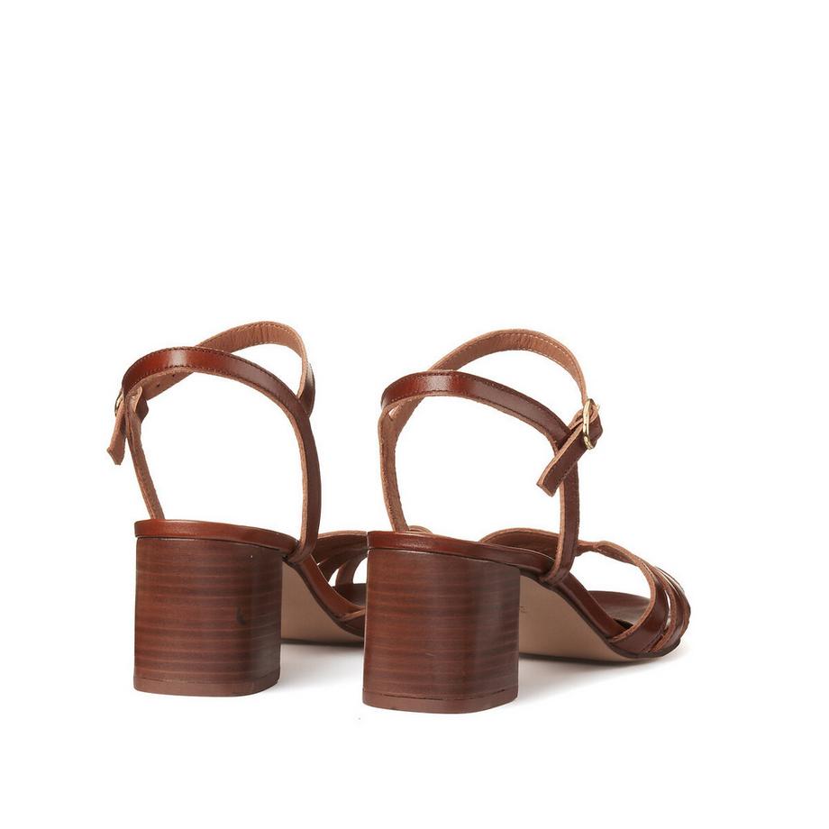 La Redoute Collections Sandales à talon moyen en cuir  