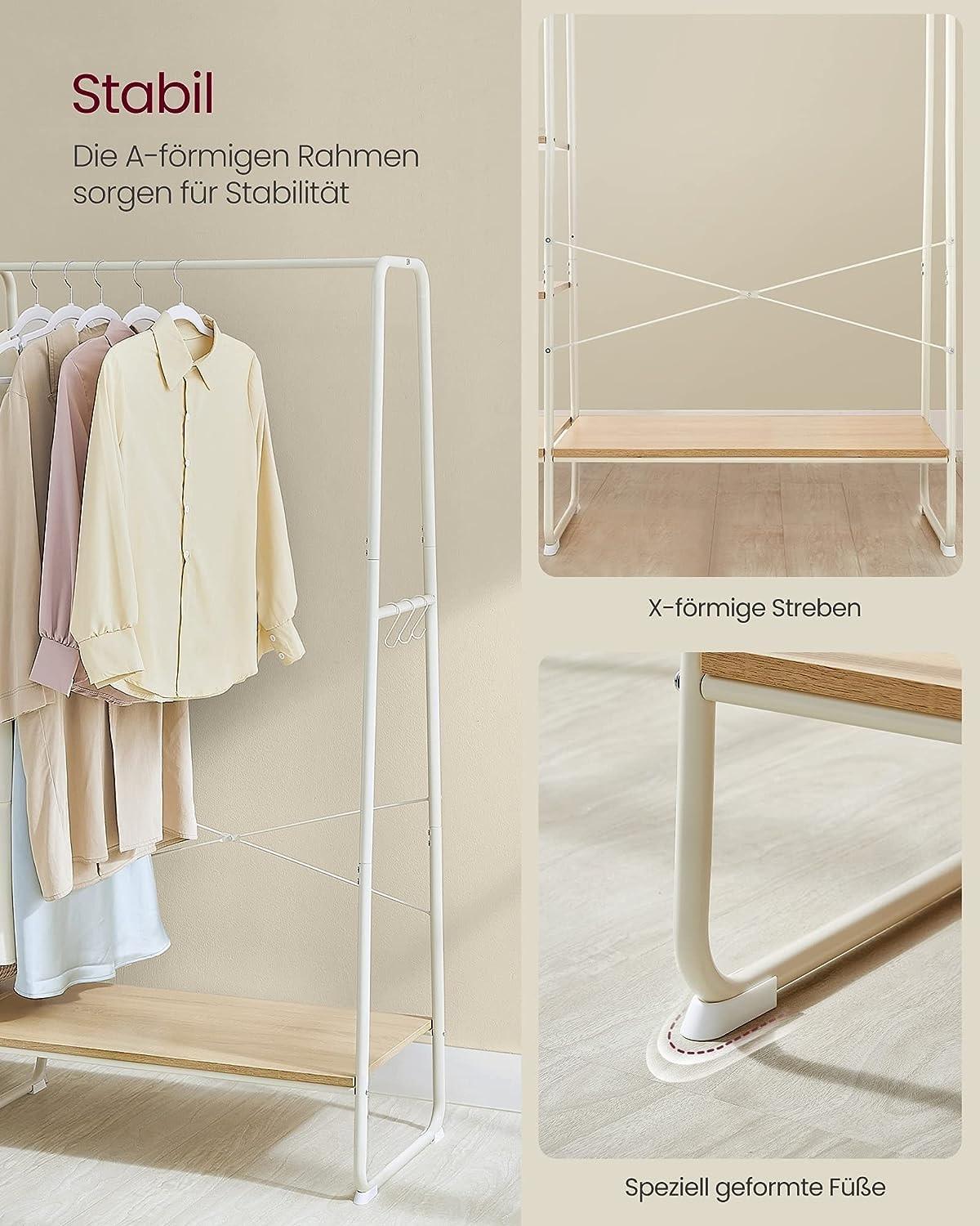 Pricenet Appendiabiti versatile con ripiani, ganci e portascarpe  