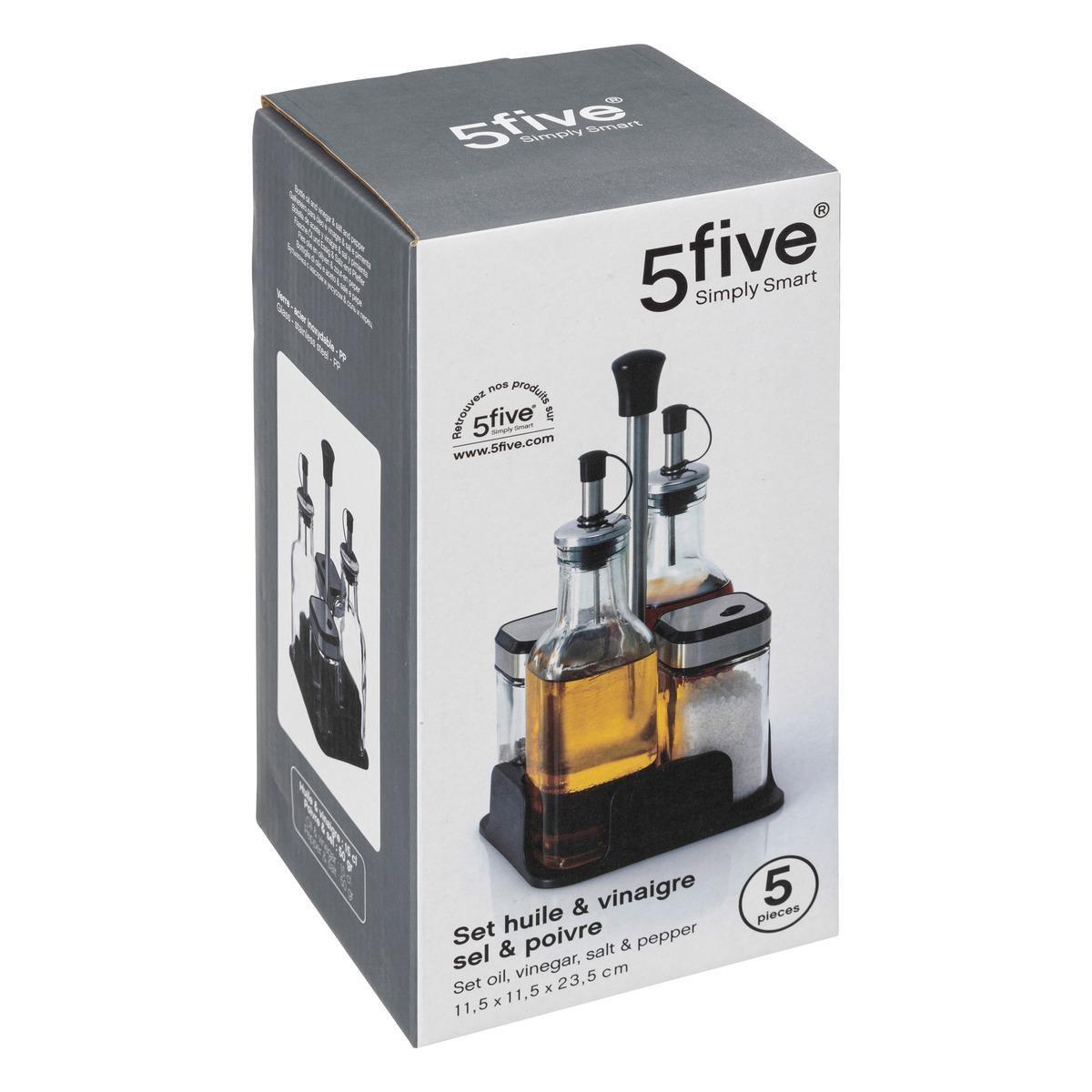 5five Set d'épices en verre 4 pièces - Noir  