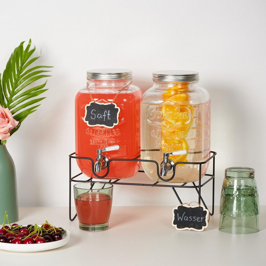 Northix lot de 2 contenants à boisson 4L avec support  