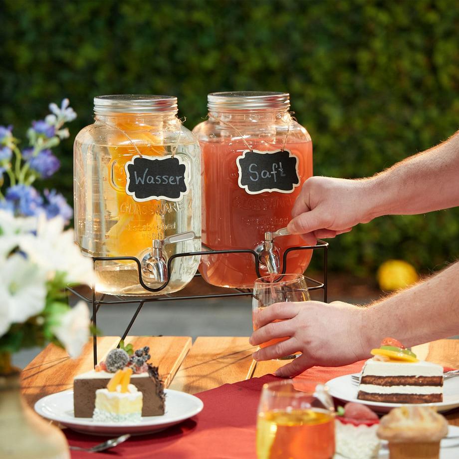 Northix lot de 2 contenants à boisson 4L avec support  