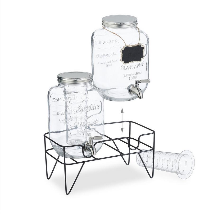 Northix lot de 2 contenants à boisson 4L avec support  