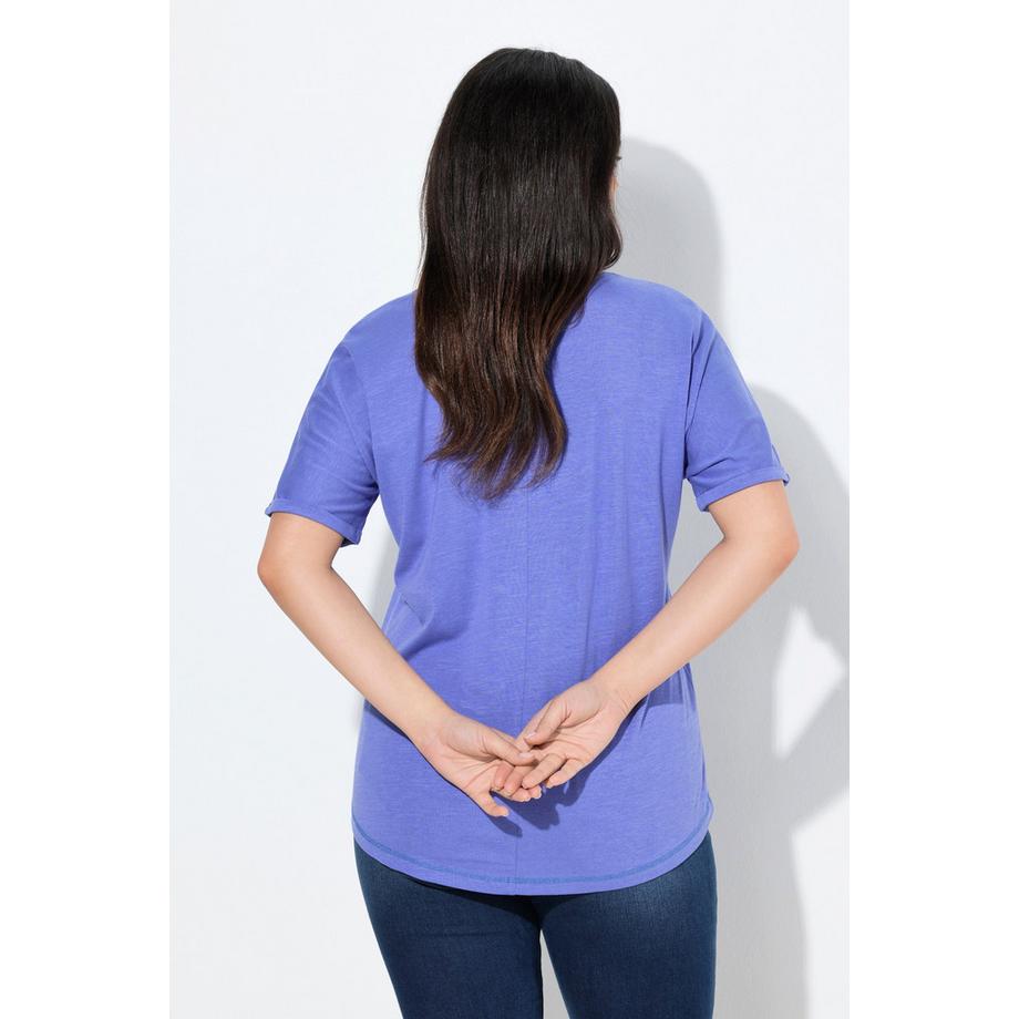 Ulla Popken T-shirt oversize girocollo mezze maniche misto modal  