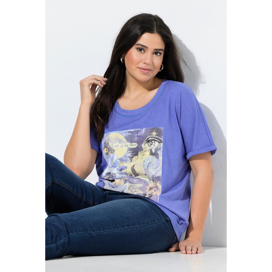 Ulla Popken T-shirt oversize girocollo mezze maniche misto modal  