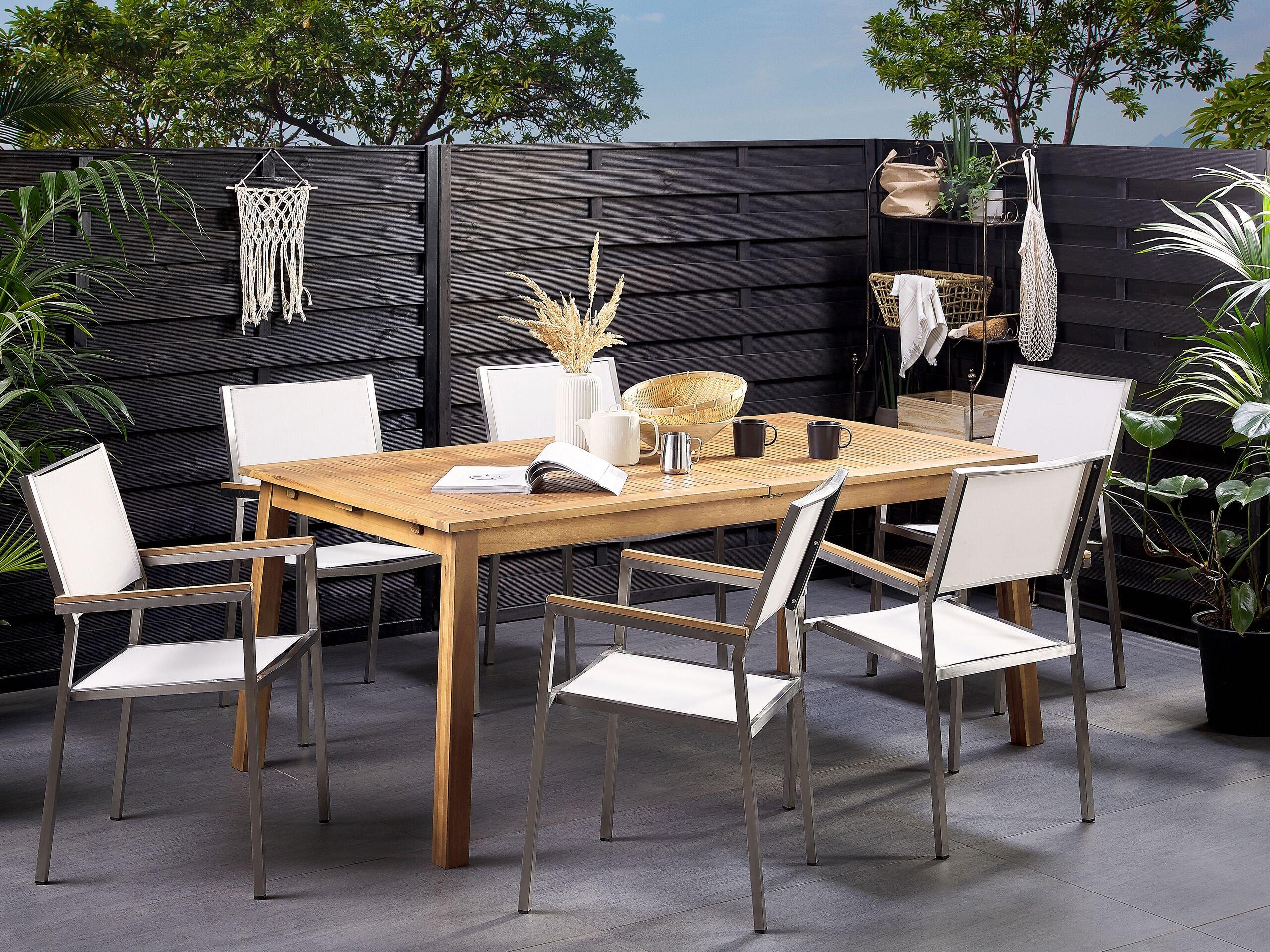 Beliani Table de jardin en Acacia Traditionnel CESANA  