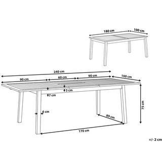 Beliani Table de salle à manger de jardin extensible en Acacia Traditionnel CESANA  