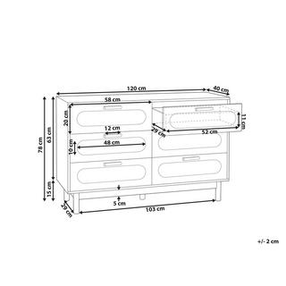 Beliani Cassettiera 6 cassetti en Pannello di fibre (LDF) Boho COSTELLO  