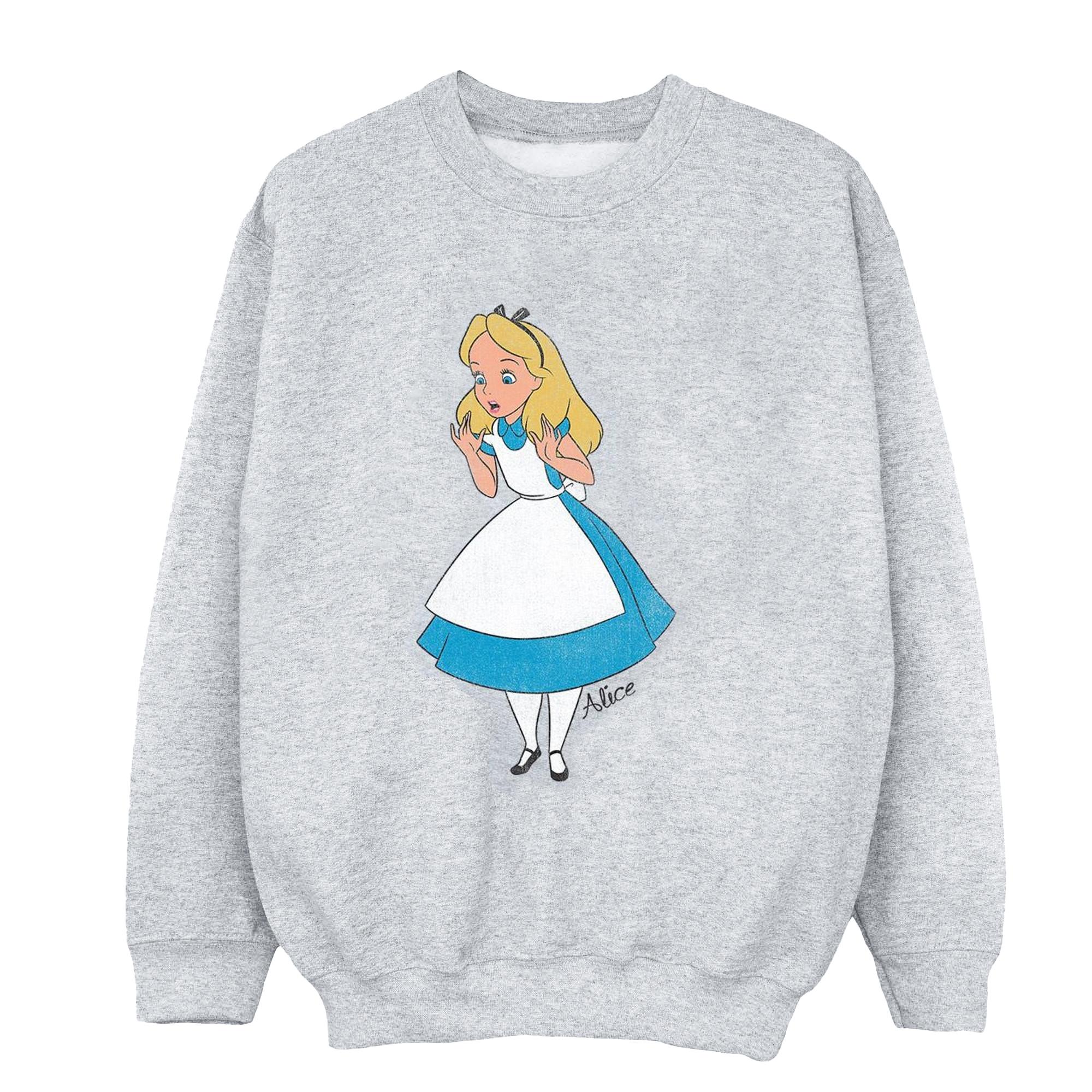 Image of Alice In Wonderland Classic Alice Sweatshirt Unisex Grau 140/146