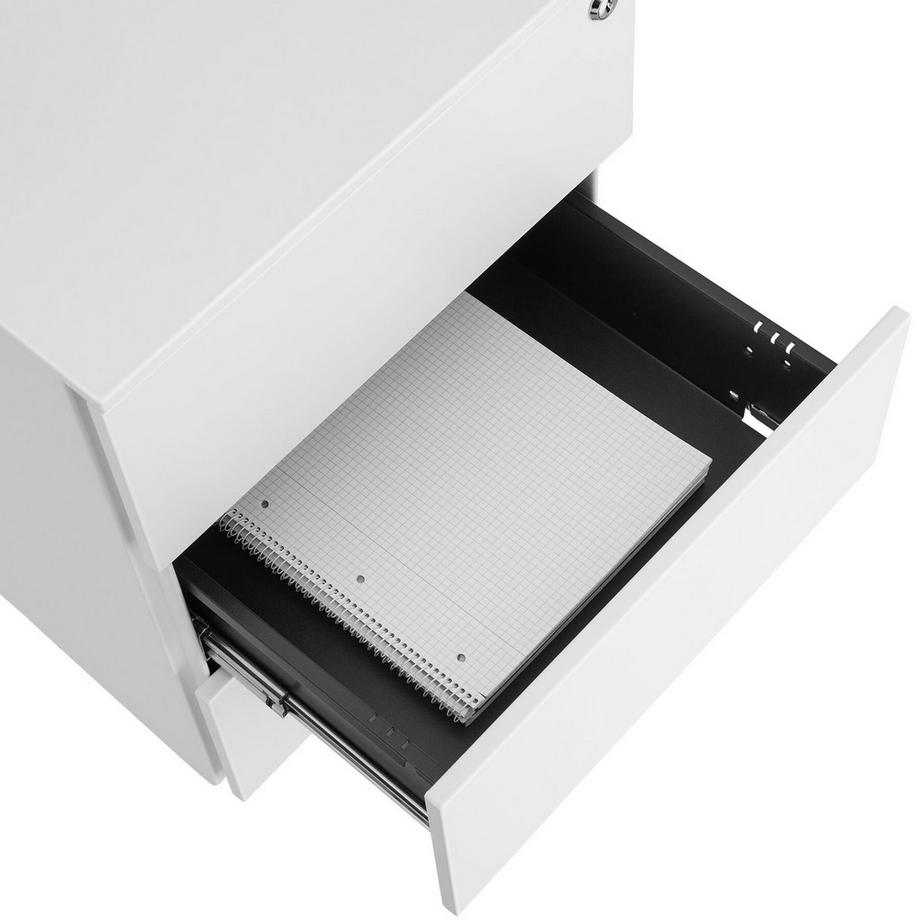 Tectake Caisson de bureau à roulettes MAGNA en acier laqué époxy  