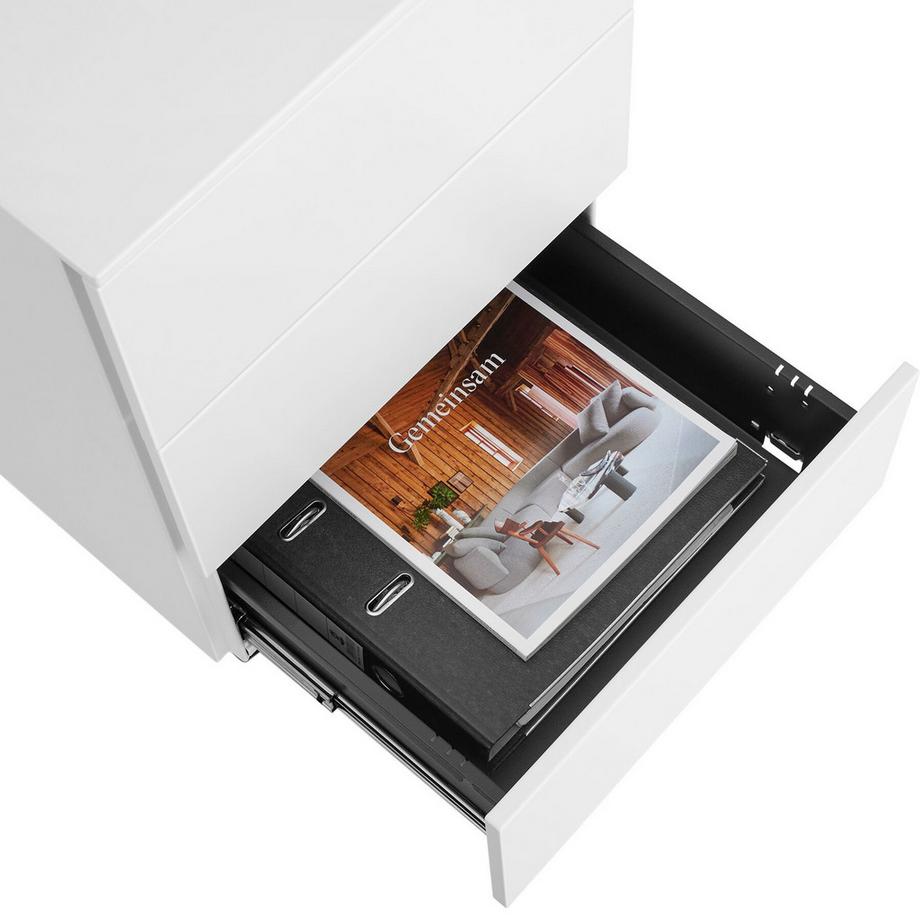 Tectake Caisson de bureau à roulettes MAGNA en acier laqué époxy  