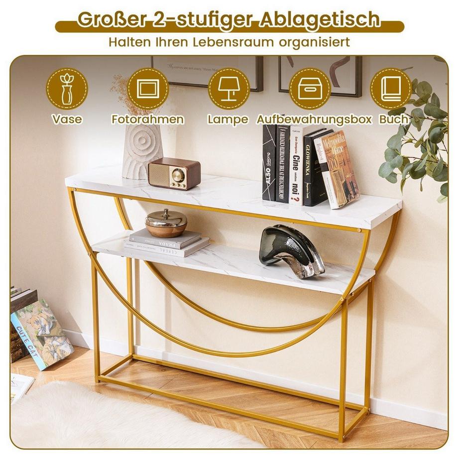 Northix Console avec plateau en marbre  