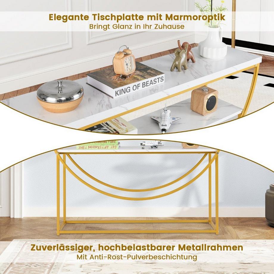Northix Console avec plateau en marbre  