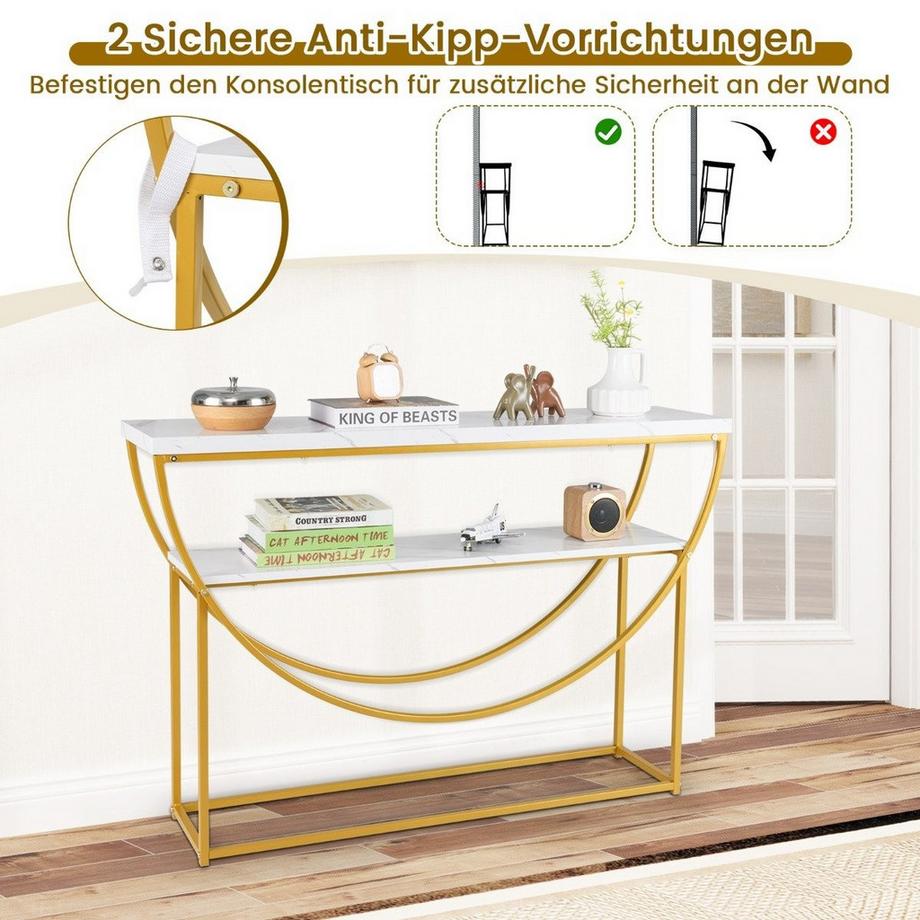 Northix Console avec plateau en marbre  