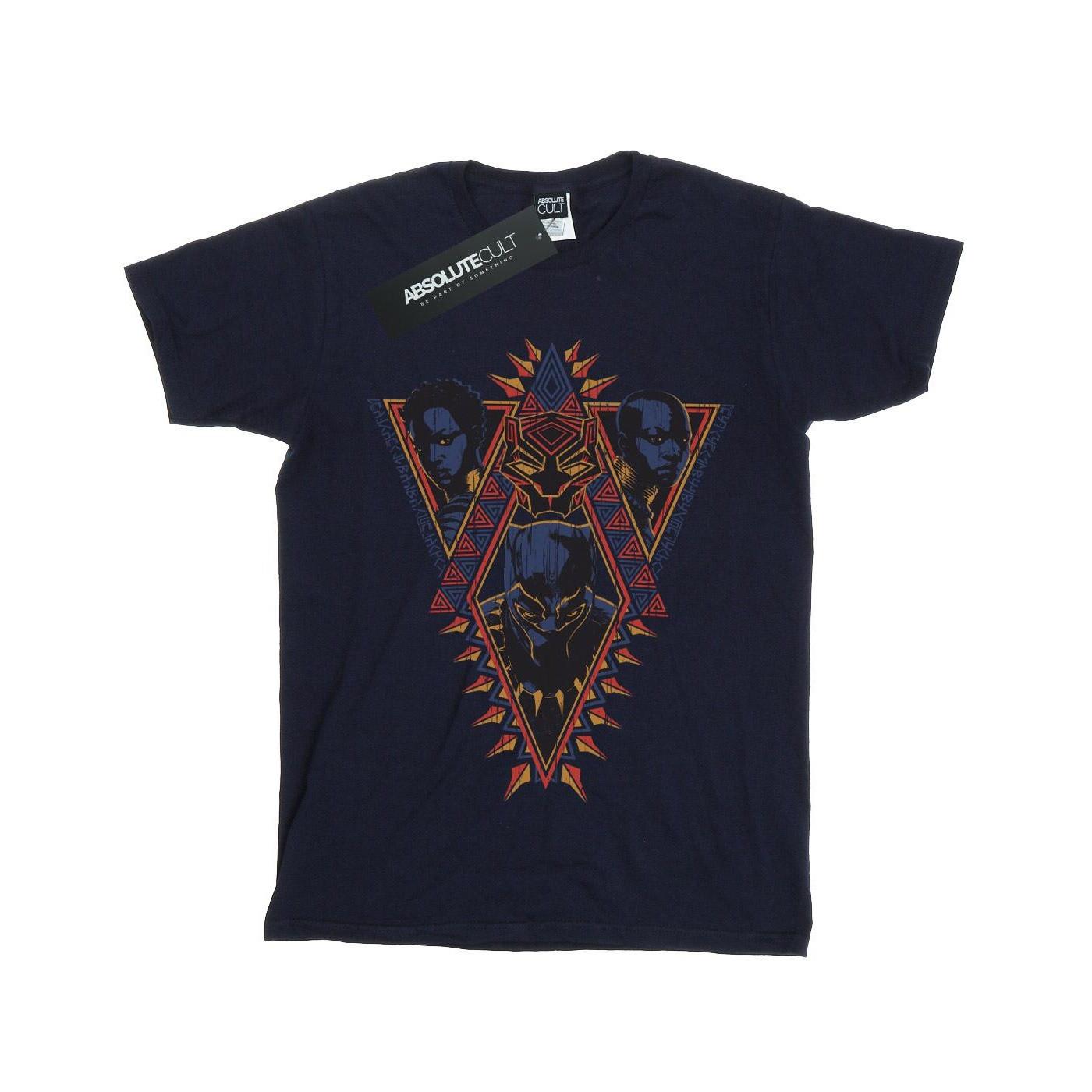 Image of Black Panther Tribal Heads Tshirt Unisex Marine 128