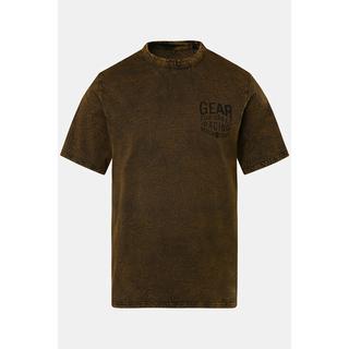 JP1880  T-shirt dal look vintage con stampa sul petto, scollo a girocollo e mezze maniche, fino alla tg. 8XL 