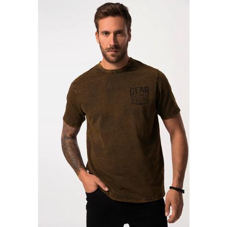 JP1880  T-shirt dal look vintage con stampa sul petto, scollo a girocollo e mezze maniche, fino alla tg. 8XL 