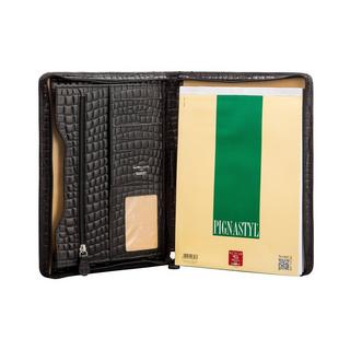 Maxwell Scott Le Dimaro Croco Conférencier A4 zippé en cuir croco  