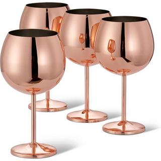 Oak & steel Edelstahl Gin Gläser Rosegold 4er Set  