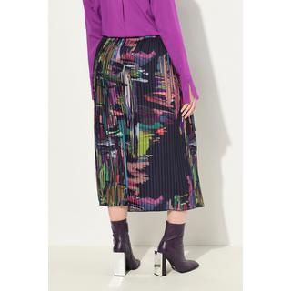 Ulla Popken Plisseerock Grafischer Druck Elastikbund  