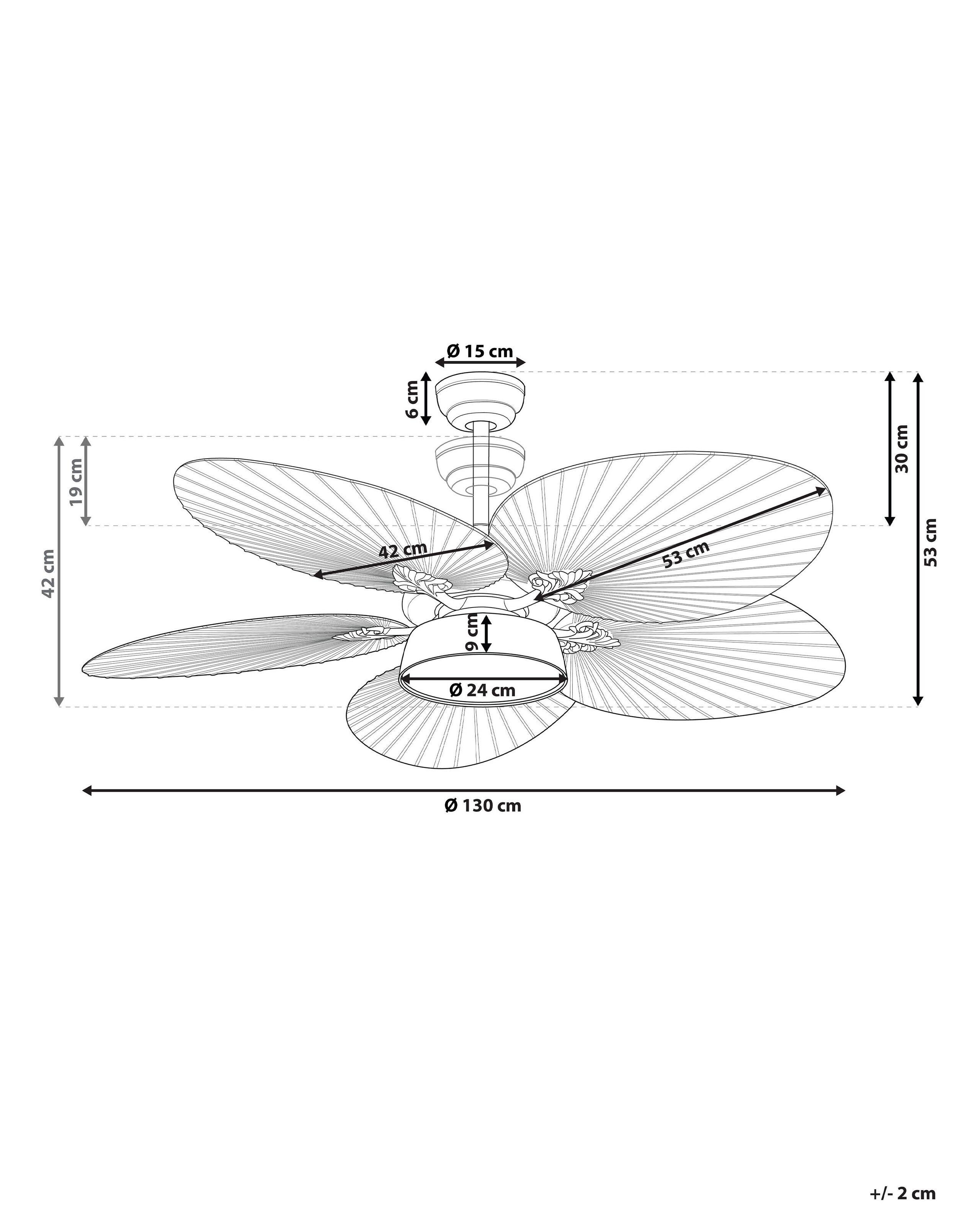 Beliani Ventilateur de plafond avec lampe en Métal Moderne BORMEJO  