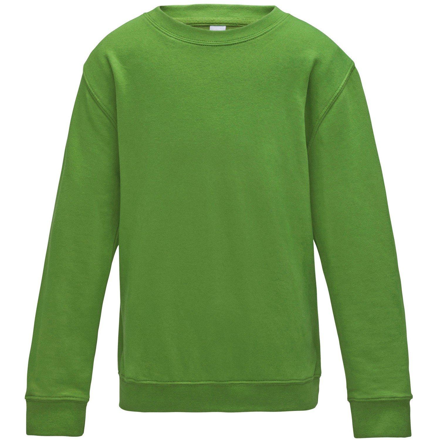 Image of Just Hoods Plain Pullover Mit Rundhalsausschnitt Jungen Limettengrün 146