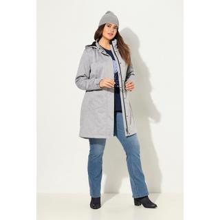 Ulla Popken  Veste technique HYPRAR à capuche, tissu Softshell imperméable, fermeture à glissière à double sens 