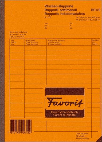 Favorit FAVORIT Wochen-Rapport D/F/I A5 507 weiss 50x2 Blatt  
