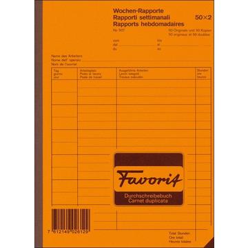 FAVORIT Wochen-Rapport D/F/I A5 507 weiss 50x2 Blatt
