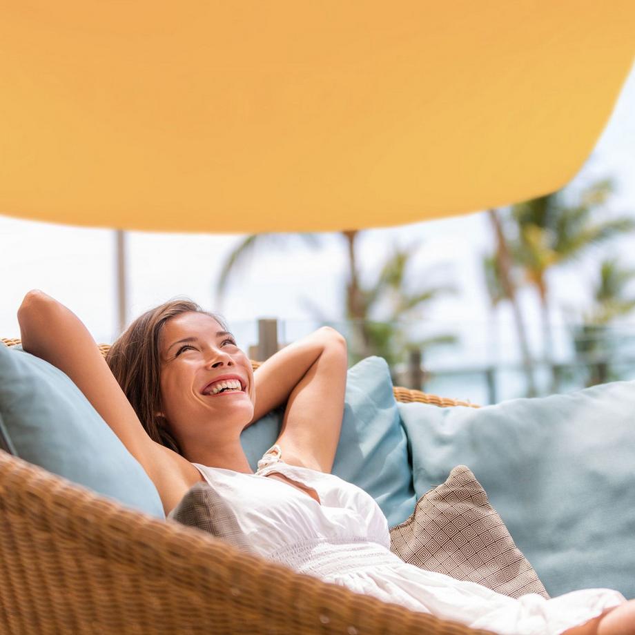 B2X Sonnensegel quadratisch gelb  