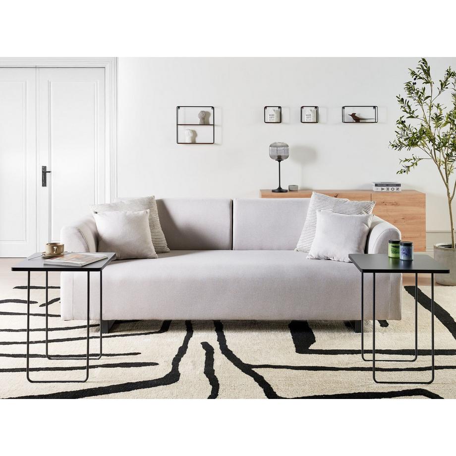Beliani Sofa mit Beistelltischen aus Stoff  SOKNA  