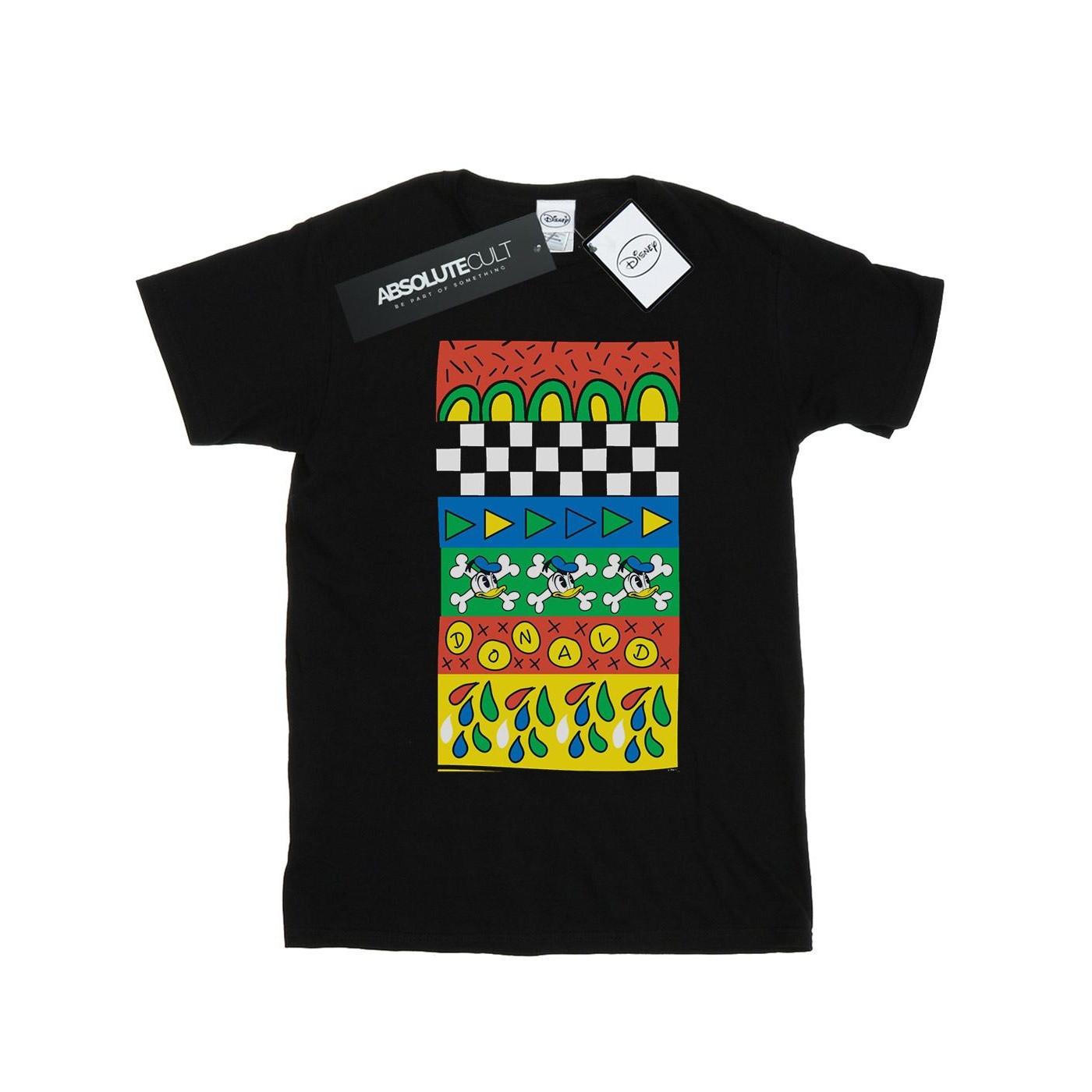 Image of Donald Duck Vintage Pattern Tshirt Herren Schwarz 4XL
