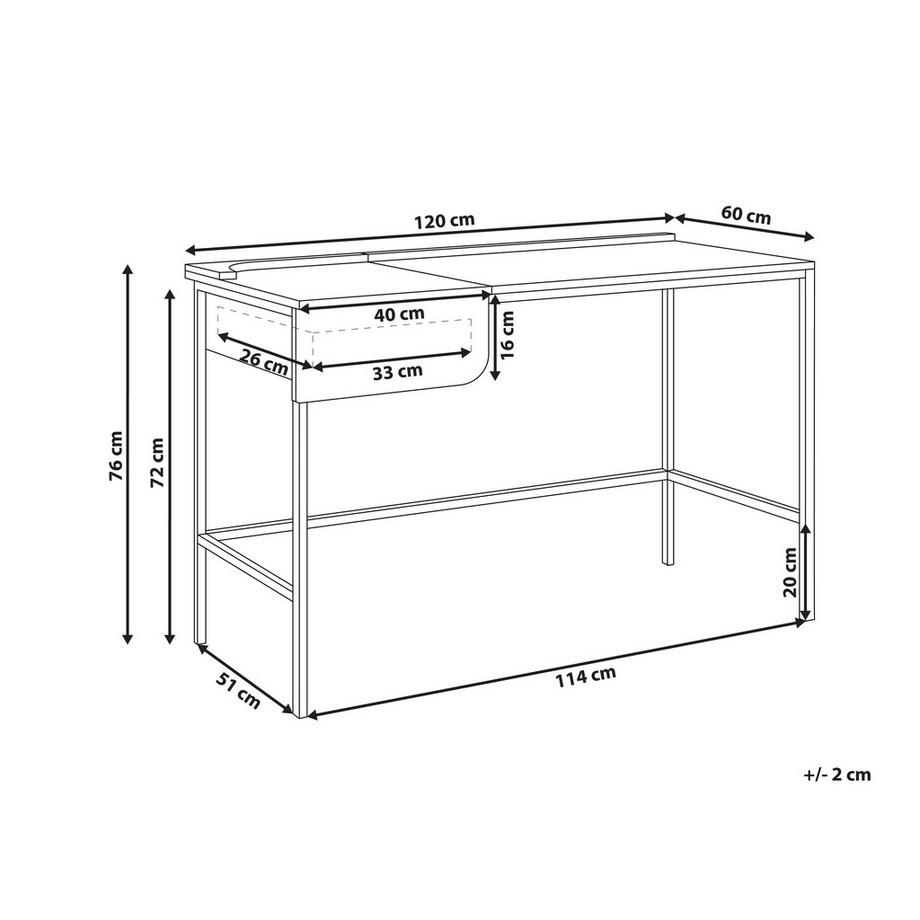 Beliani Table de bureau en Panneau de particules de bois Minimaliste OCATE  