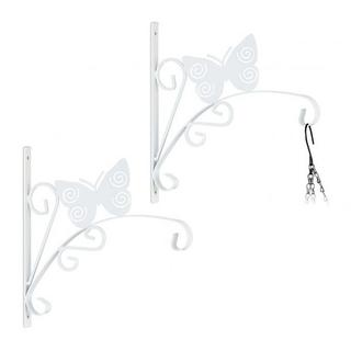 B2X 2x Halter für Blumenampel mit Schmetterling  