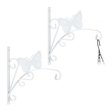 2x Halter für Blumenampel mit Schmetterling