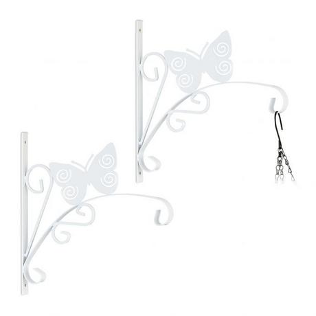 B2X 2x Halter für Blumenampel mit Schmetterling  