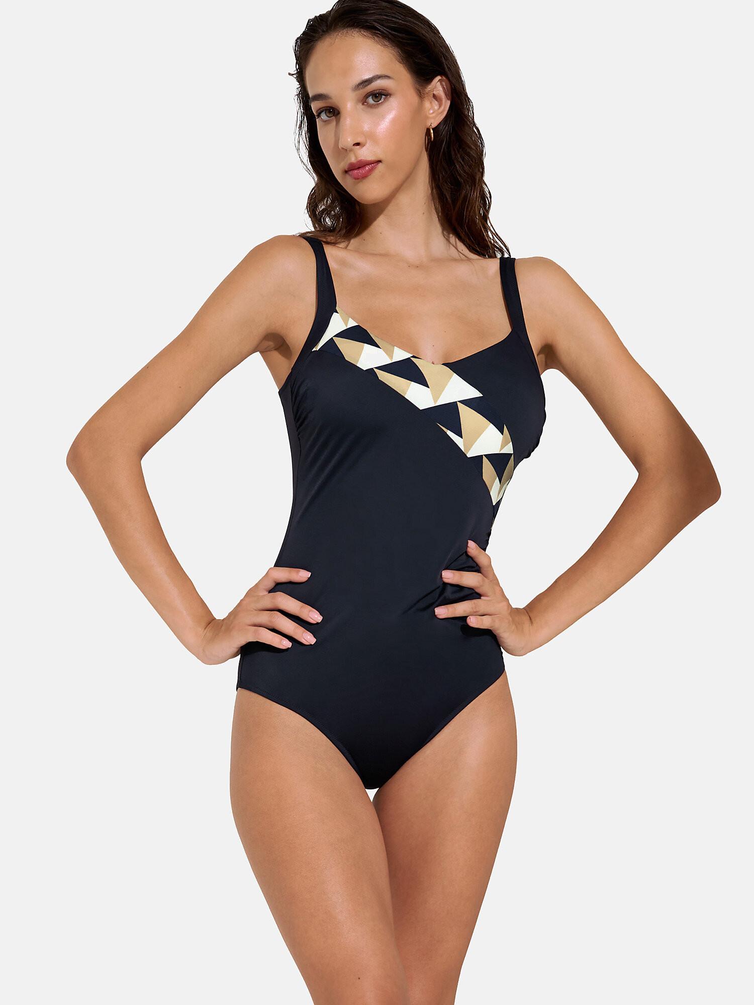 Image of Einteiliger Shapewear-badeanzug Vorgeformt Ohne Bügel Toulouse Damen Schwarz C/44