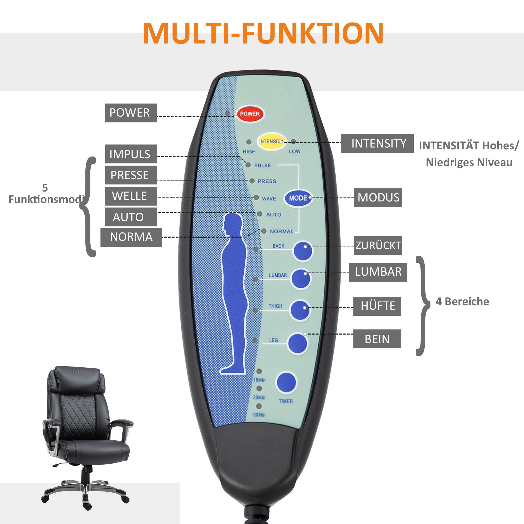 Vinsetto Chaise de bureau massante  