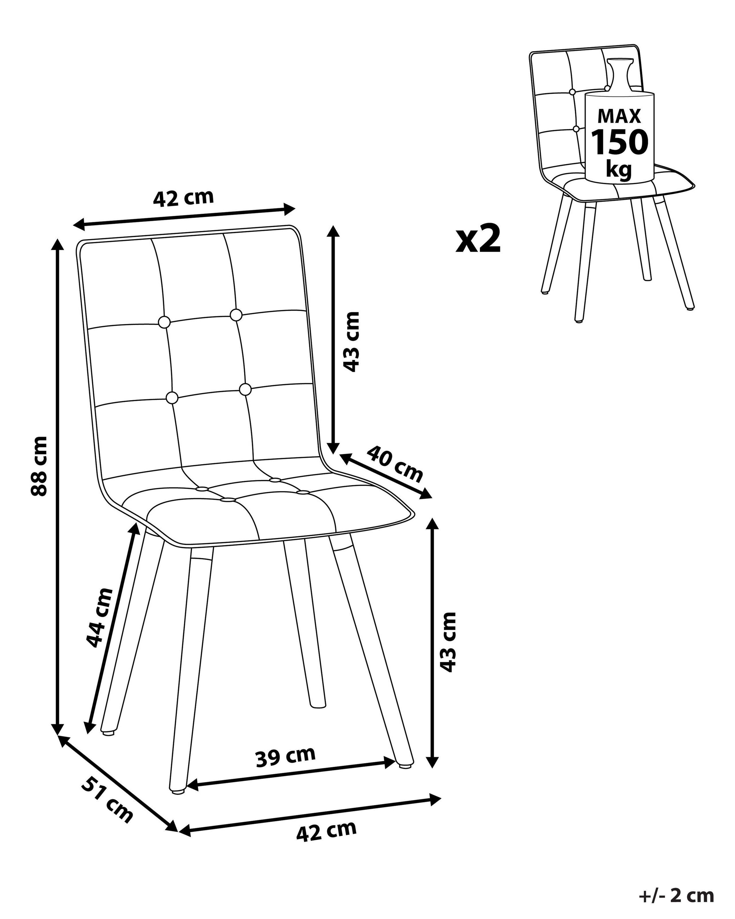 Beliani Chaise de salle à manger en Polyester Glamour BROOKLYN  