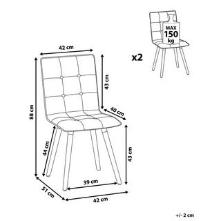 Beliani Chaise de salle à manger en Polyester Glamour BROOKLYN  