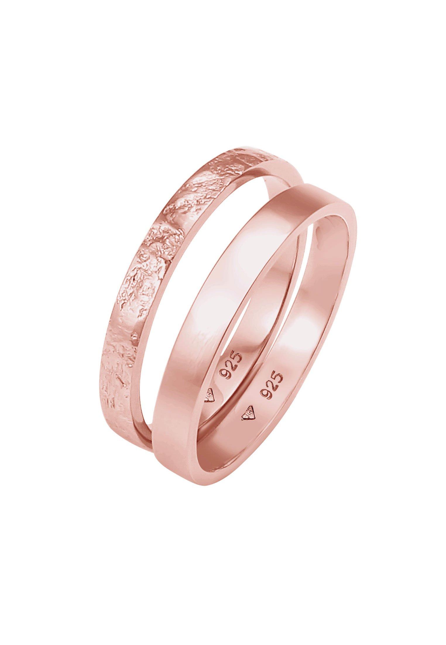 Image of Ring 2er Set Basic Damen Goldrosa 54mm